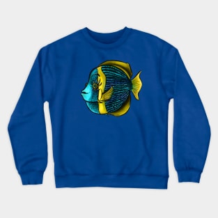 Angelfish Tropical Fish With Eyelashes Crewneck Sweatshirt